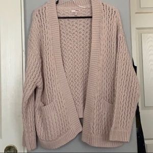 light pink cardigan